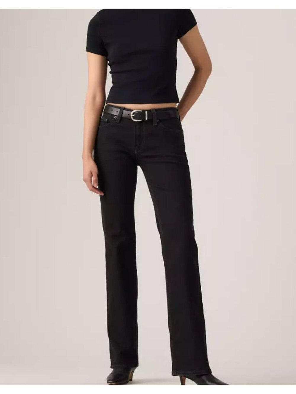 New Levi's 26x32 Superlow Bootcut Women's Jeans Crew Look - Black Medium Stretch